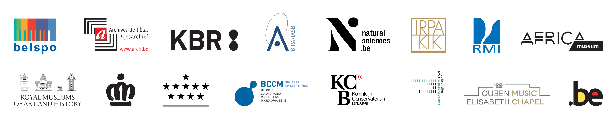 Logos von BELSPO und den föderalen wissenschaftlichen Einrichtungen und Partnern
